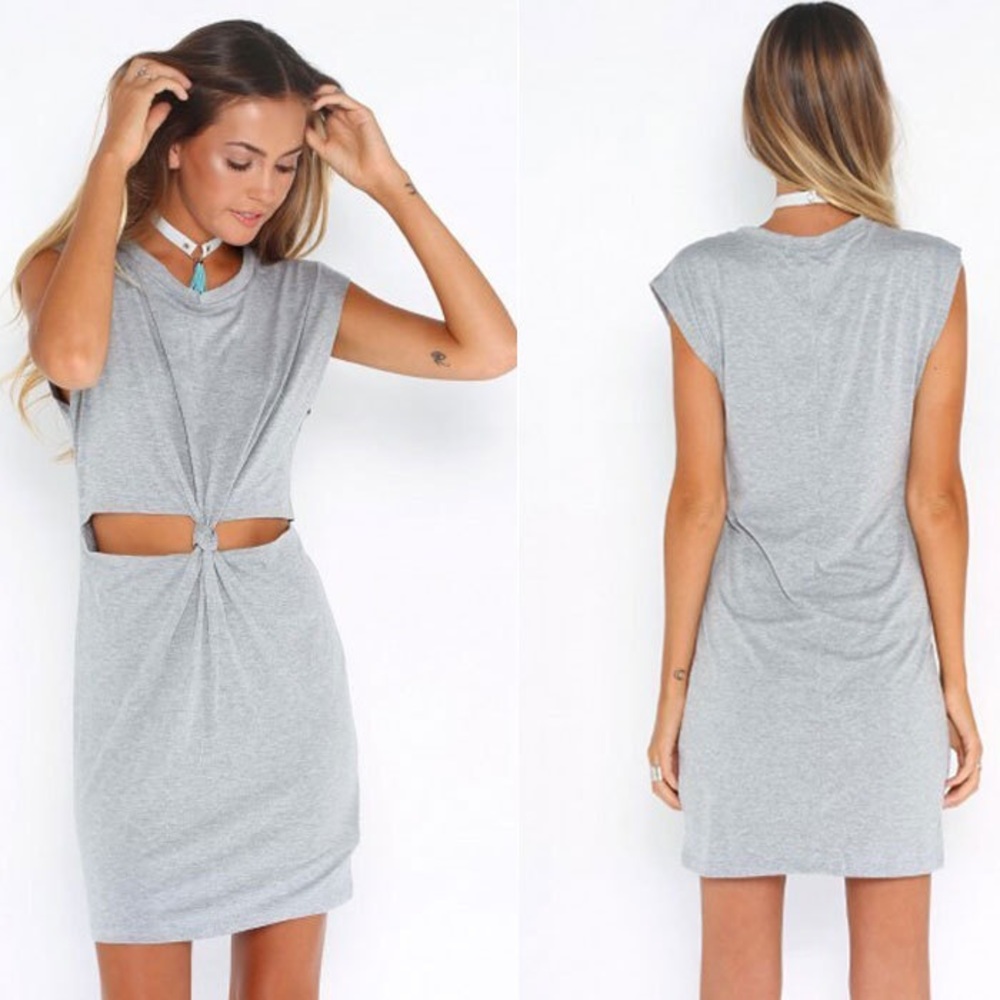 Grey knotted dress